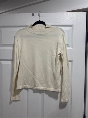 Talbots Cream Mock Neck Sweater